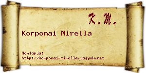 Korponai Mirella névjegykártya